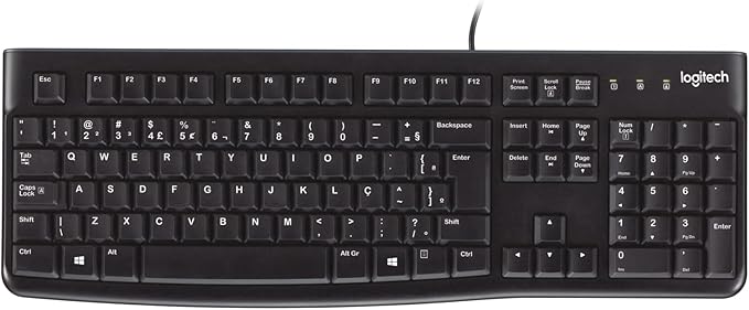 Teclado Logitech K120 (com fio, ABNT2)
