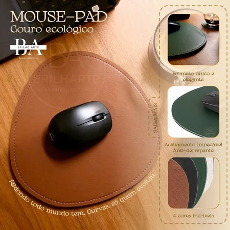 Mousepad de Couro Ecológico Minimalista