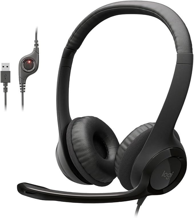 Headset Logitech H390 USB (com redução de ruído)