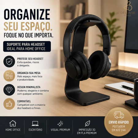 Suporte de Headset para Mesa: organiza o setup e vale os R$40?